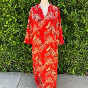 Vintage Red Silk Dress